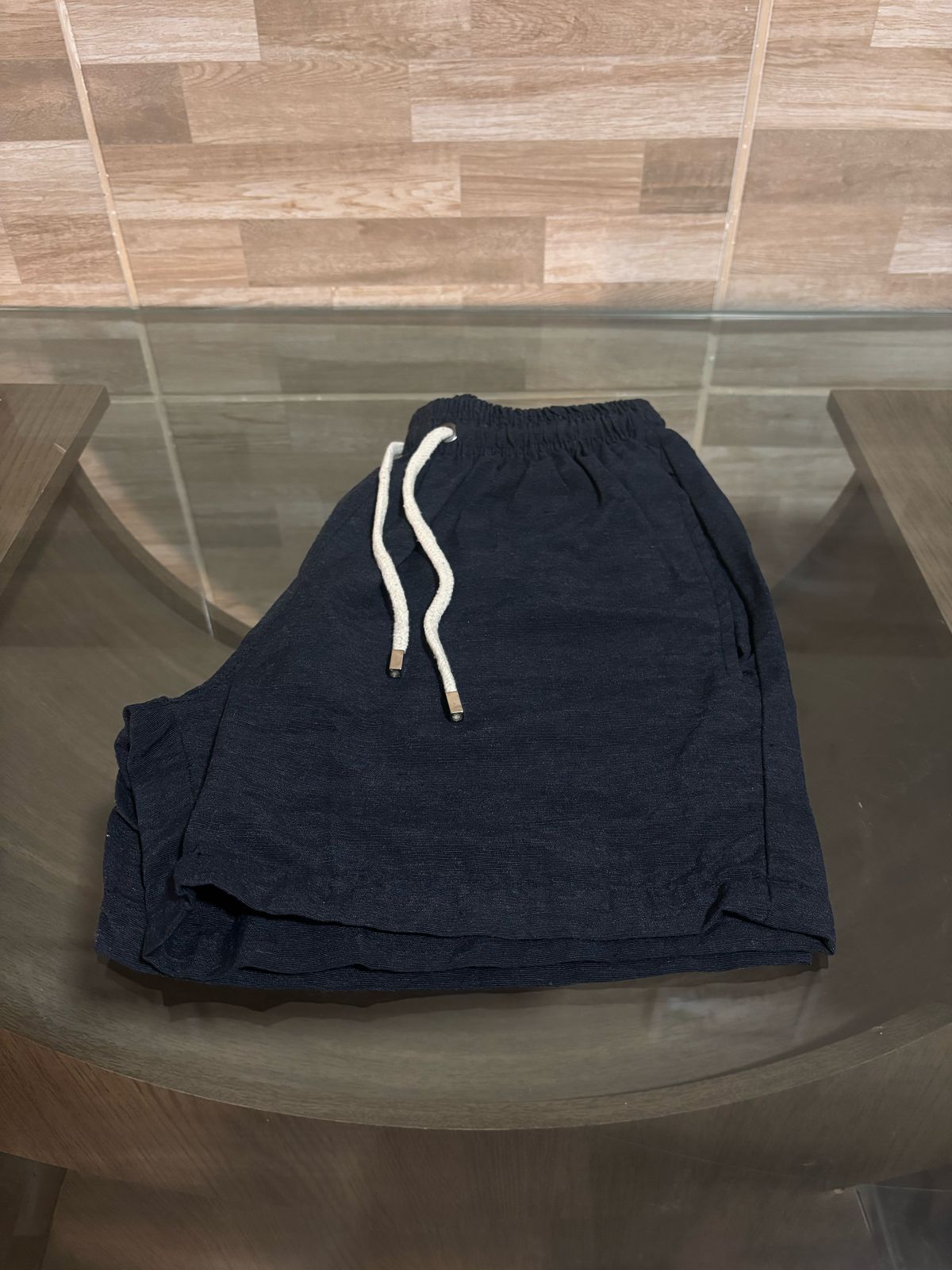 Bermuda de linho gold azul marinho